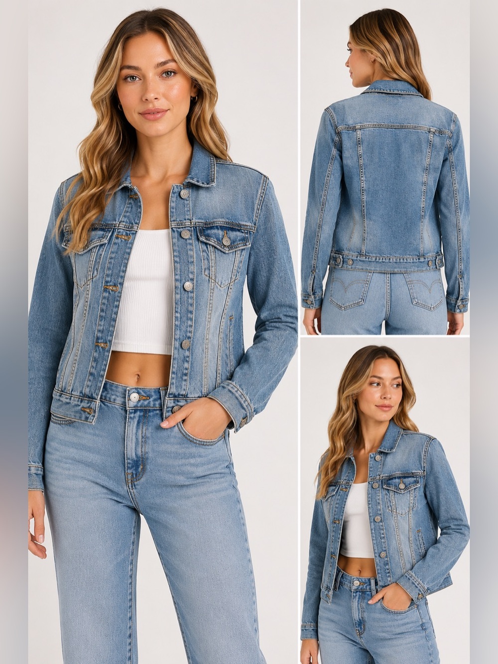 LuLaRoe Women’s XS Light Wash Denim Jean Jacket Stretch Classic Trucker
